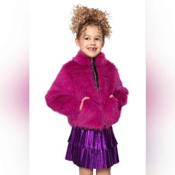 Mia New York Double Ruffle purple Metallic skirt